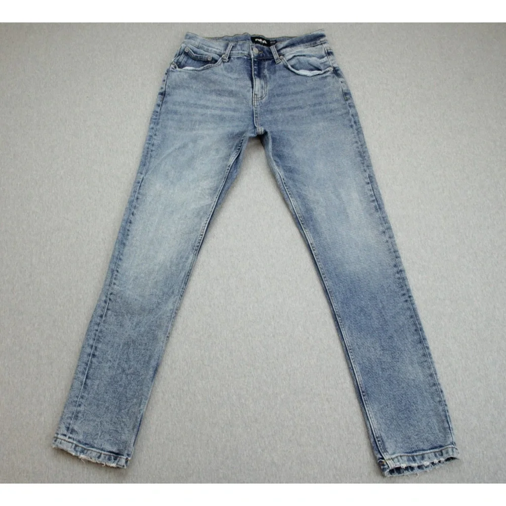 RSQ Jeans Mens 30 x 32 Blue Cotton Blend Stretch Slim Fit Tapered Leg